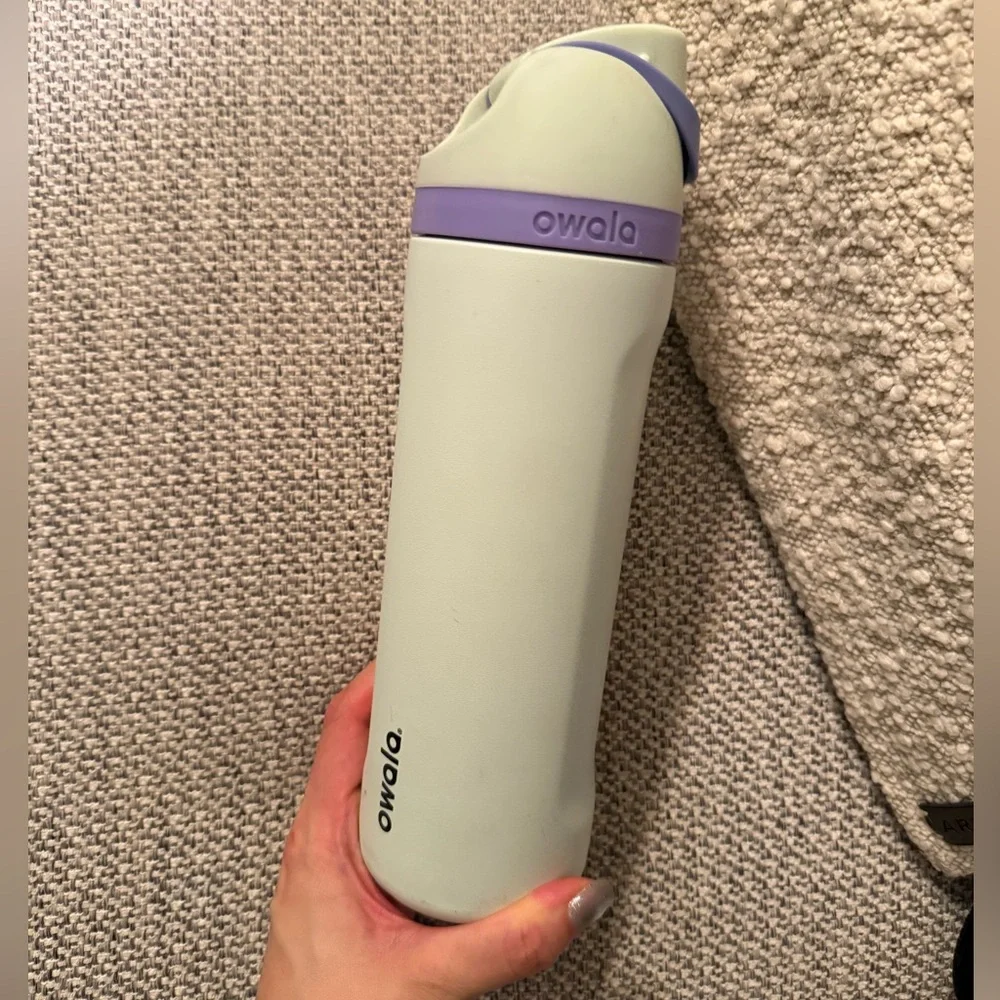 Owala Light Mint Green and Purple Water Bottle - Picture 2 of 6